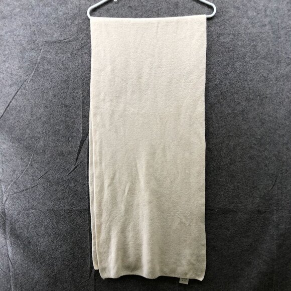 J. Crew Ribbed Scarf Super Soft Yarn Beige Ivory Wool Alpaca Blend Rectangle - Picture 1 of 9